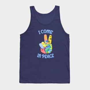 I Come In Peace World Love Flowers Fun Hippie Cute Freedom Shirt Tank Top